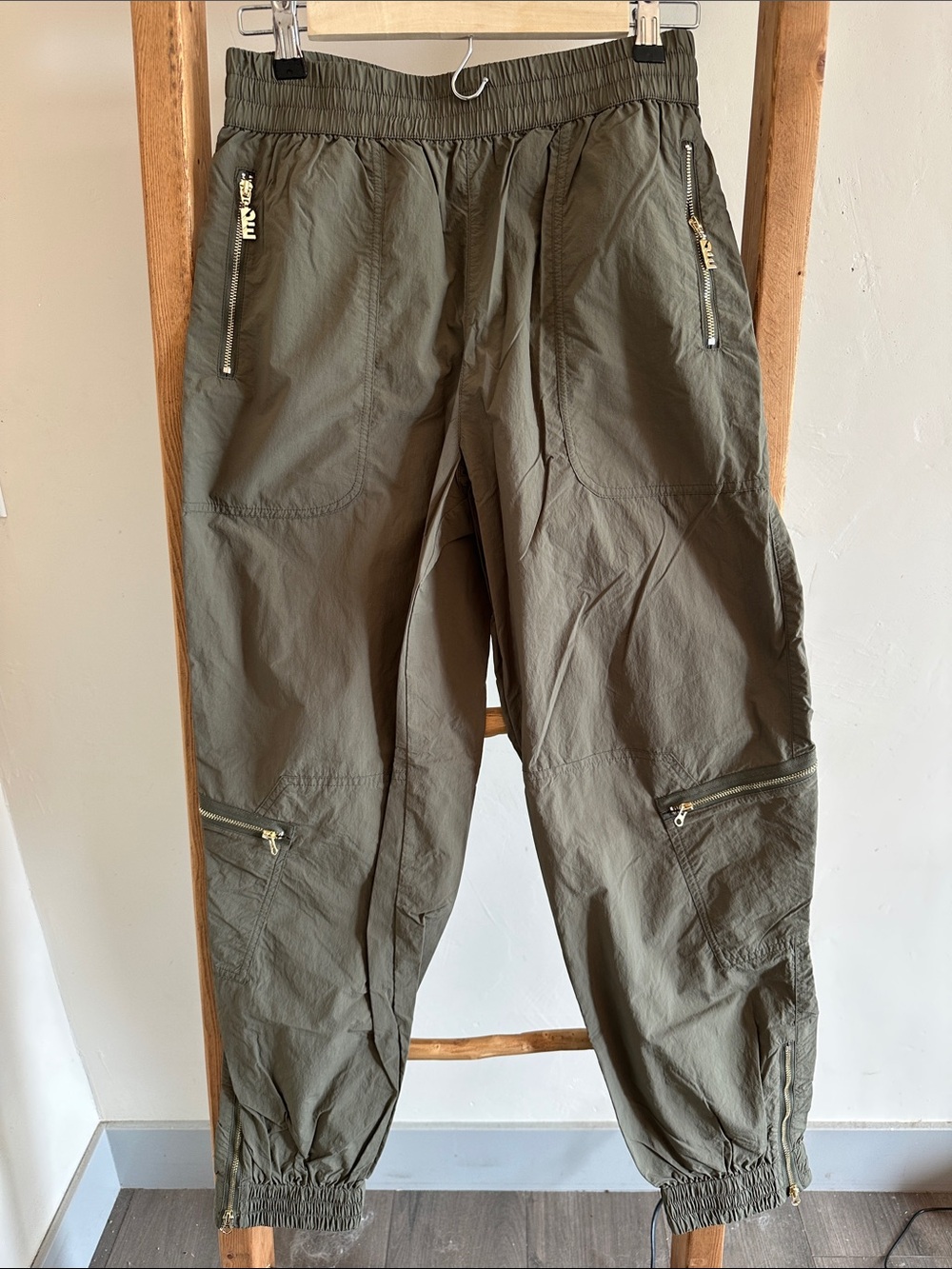P.E Nation Olive Zip Cargo Joggers